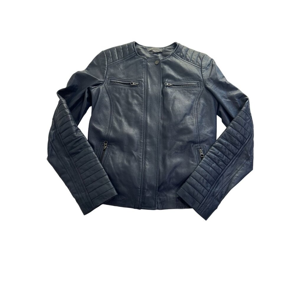 Vince Navy Leather Jacket